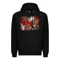 Black distressed cowhide leopard christmas background Premium Hoodie - Jasminsmagicworld