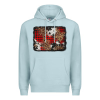 Blue Mist distressed cowhide leopard christmas background Premium Hoodie - Jasminsmagicworld