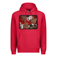 Cardinal distressed cowhide leopard christmas background Premium Hoodie - Jasminsmagicworld