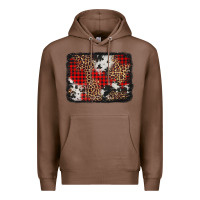 Chestnut distressed cowhide leopard christmas background Premium Hoodie - Jasminsmagicworld