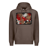 Coffee distressed cowhide leopard christmas background Premium Hoodie - Jasminsmagicworld