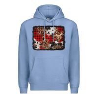 Colony Blue distressed cowhide leopard christmas background Premium Hoodie - Jasminsmagicworld