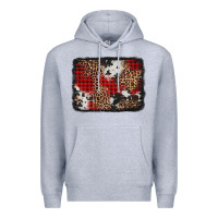 Heather Grey distressed cowhide leopard christmas background Premium Hoodie - Jasminsmagicworld