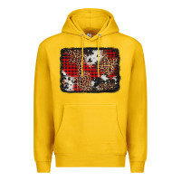 Lemon distressed cowhide leopard christmas background Premium Hoodie - Jasminsmagicworld