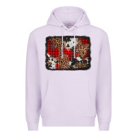 Lilac distressed cowhide leopard christmas background Premium Hoodie - Jasminsmagicworld