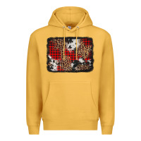 Mustard distressed cowhide leopard christmas background Premium Hoodie - Jasminsmagicworld