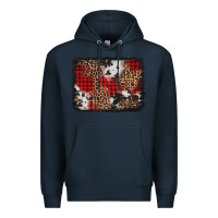 Navy distressed cowhide leopard christmas background Premium Hoodie - Jasminsmagicworld