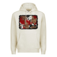 Oatmeal Heather distressed cowhide leopard christmas background Premium Hoodie - Jasminsmagicworld