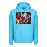 Ocean Blue distressed cowhide leopard christmas background Premium Hoodie - Jasminsmagicworld