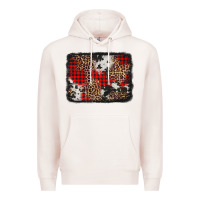 Pale Pink distressed cowhide leopard christmas background Premium Hoodie - Jasminsmagicworld