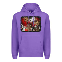 Purple distressed cowhide leopard christmas background Premium Hoodie - Jasminsmagicworld