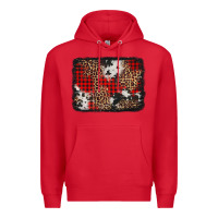 Red distressed cowhide leopard christmas background Premium Hoodie - Jasminsmagicworld