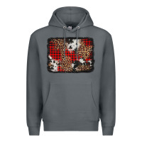 Rock distressed cowhide leopard christmas background Premium Hoodie - Jasminsmagicworld