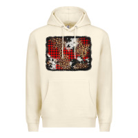 Distressed Cowhide Leopard Christmas Background Premium Hoodie | Teevron