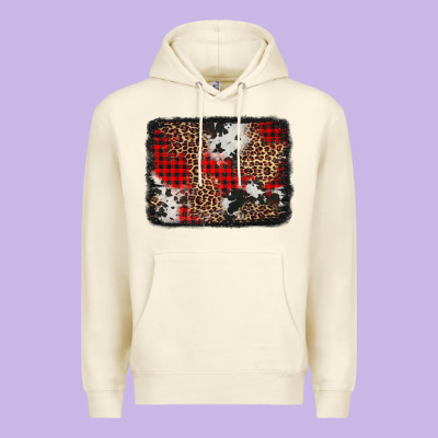 Distressed Cowhide Leopard Christmas Background Premium Hoodie Designed By Jasminsmagicworld