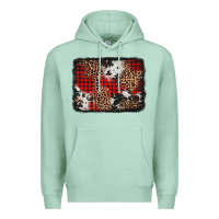 Seafoam distressed cowhide leopard christmas background Premium Hoodie - Jasminsmagicworld