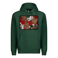 Sports Green distressed cowhide leopard christmas background Premium Hoodie - Jasminsmagicworld