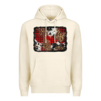 Tofu distressed cowhide leopard christmas background Premium Hoodie - Jasminsmagicworld