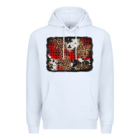 White distressed cowhide leopard christmas background Premium Hoodie - Jasminsmagicworld