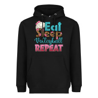 Black eat sleep volleyball repeat Heavyweight Hoodie - HRA Design Shop