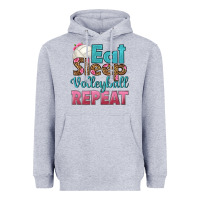 Heather Grey eat sleep volleyball repeat Heavyweight Hoodie - HRA Design Shop