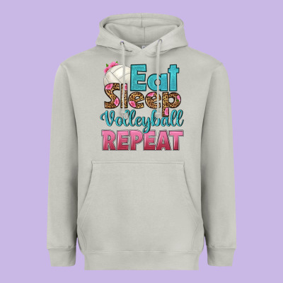 Eat Sleep Volleyball Repeat Heavyweight Hoodie Designed By Hra Design Shop