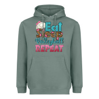Sage eat sleep volleyball repeat Heavyweight Hoodie - HRA Design Shop