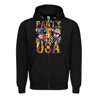Black party in the usa with leopard Zipper Hoodie - texasbilliewilder
