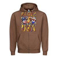 Chestnut party in the usa with leopard Zipper Hoodie - texasbilliewilder