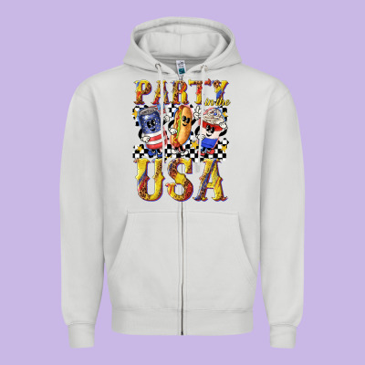 Zipper Hoodie party in the usa with leopard