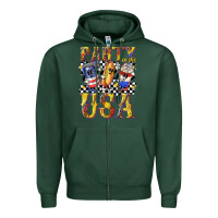 Sports Green party in the usa with leopard Zipper Hoodie - texasbilliewilder