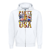 White party in the usa with leopard Zipper Hoodie - texasbilliewilder