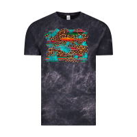 Cloud Black western serape leopard turquoise  background Vintage Tee - Artiststas