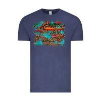 Vintage Denim western serape leopard turquoise  background Vintage Tee - Artiststas