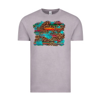 Vintage Zinc western serape leopard turquoise  background Vintage Tee - Artiststas
