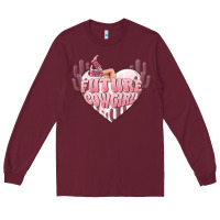 Burgundy future cowgirl Long Sleeve Tee - MaliasSmallBusiness