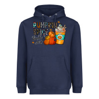 Navy pumpkin spice kinda girl Heavyweight Hoodie - CowhideDigitalArt