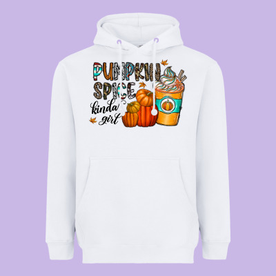 Pumpkin Spice Kinda Girl Heavyweight Hoodie Designed By Cowhidedigitalart