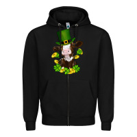 Black st patricks day cow Zipper Hoodie - RanaPortraitStore