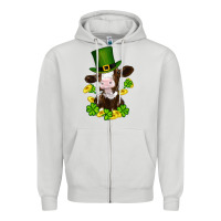 Dove Grey st patricks day cow Zipper Hoodie - RanaPortraitStore
