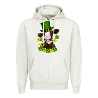 Oatmeal Heather st patricks day cow Zipper Hoodie - RanaPortraitStore