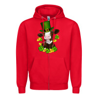 Red st patricks day cow Zipper Hoodie - RanaPortraitStore