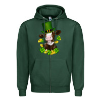Sports Green st patricks day cow Zipper Hoodie - RanaPortraitStore