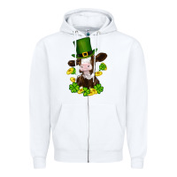 White st patricks day cow Zipper Hoodie - RanaPortraitStore