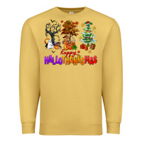 Antique Gold happy hallothanksmas trees Premium Sweatshirt - AdoDesignShop