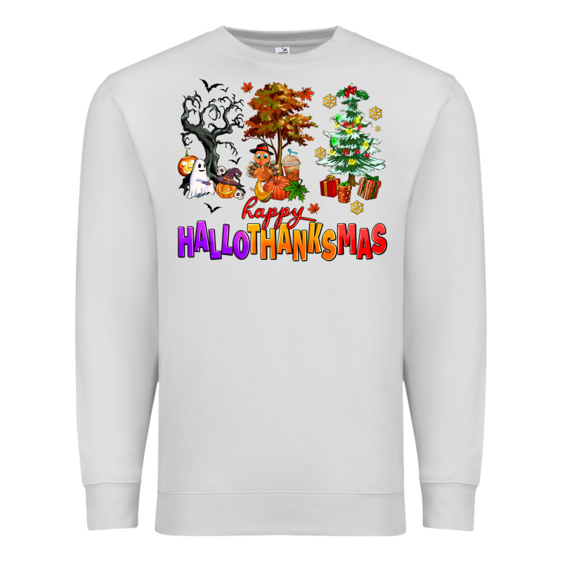 Happy Hallothanksmas Trees Premium Sweatshirt by AdoDesignShop | Teevron