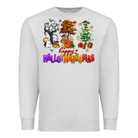 Dove Grey happy hallothanksmas trees Premium Sweatshirt - AdoDesignShop