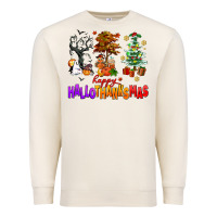 Sandshell happy hallothanksmas trees Premium Sweatshirt - AdoDesignShop