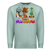 Seafoam happy hallothanksmas trees Premium Sweatshirt - AdoDesignShop