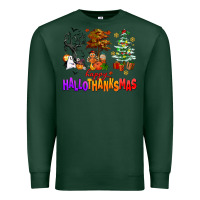 Sports Green happy hallothanksmas trees Premium Sweatshirt - AdoDesignShop
